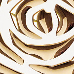 3D Roses Pearl White PF/Gold